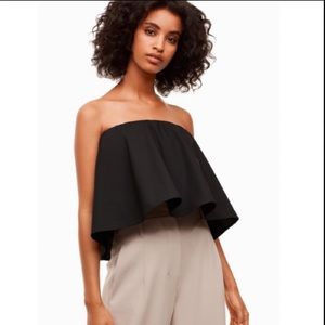 Aritzia Babaton Eckerd Blouse Black Sz Large